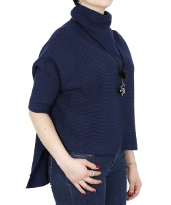 14570 DLF ROUND CHOKER NECK PULLOVER NAVY BLUE (3)